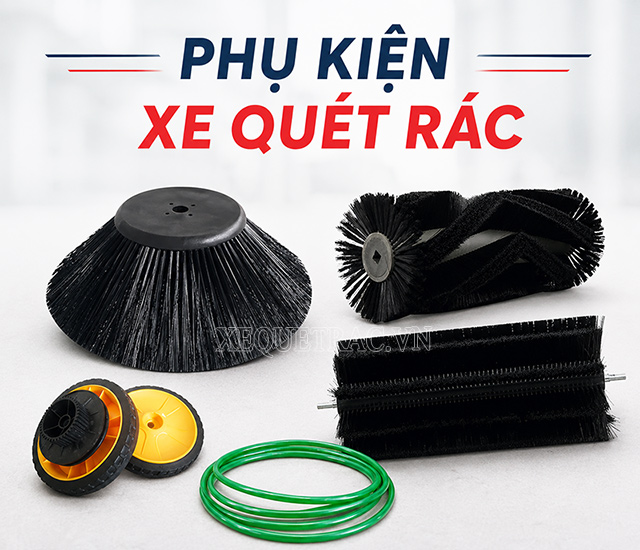 Phụ kiện xe quét rác chính hãng, đầy đủ các loại